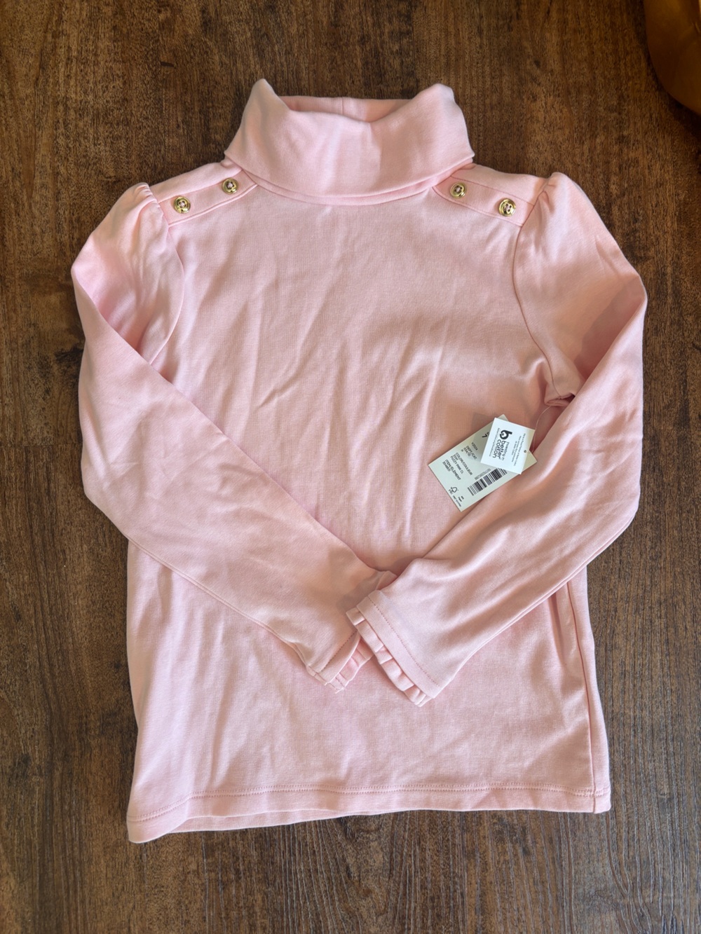 Light Pink Button detailed turtleneck  - Tag Visible